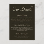 クラシックダークグリーン結婚シック詳細 エンクロージャーカード (正面)