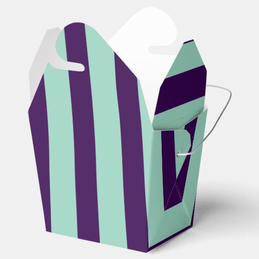 クラシックダークパープルとライトテールストライプのテイクアウト フェイバーボックス (オープン)