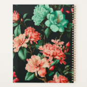 クラシックダークボタニカルとブルーとピンクの花模様 プランナー手帳 (裏面)