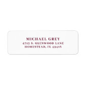 クラシックダーク・ブルゴーニュモダン差出人住所 ラベル (正面)