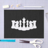 クラシックチェスの駒（白黒） 薄葉紙 (クラフト)