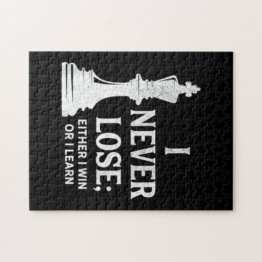 クラシックチェスデザイン、私は決して負けない。私は勝つか ジグソーパズル (横)