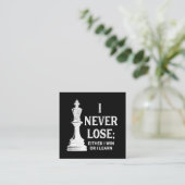 クラシックチェスデザイン、私は決して負けない。私は勝つか スクエア名刺 (スタンド正面)