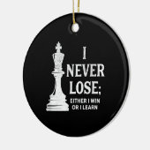 クラシックチェスデザイン、私は決して負けない。私は勝つか セラミックオーナメント (左)