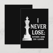 クラシックチェスデザイン、私は決して負けない。私は勝つか 出欠カード (正面/裏面)