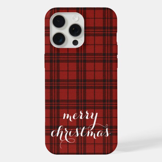 クラシックチェックメリークリスマスフェスティブ -  iPhoneケース (裏面)