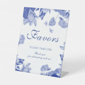 クラシックチノイスリーブルーホワイトフローラウィズサイン 台座サイン (正面)