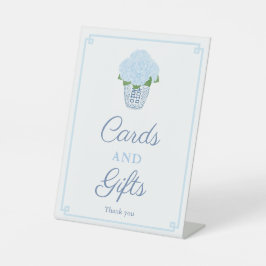 クラシックチノイスリー赤ちゃんシャワーカードとギフト 台座サイン