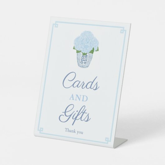 クラシックチノイスリー赤ちゃんシャワーカードとギフト 台座サイン (正面)