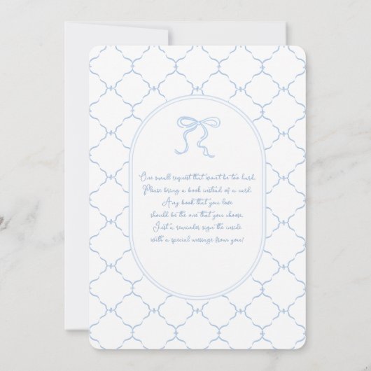 クラシックチャーム名門私立校風のベビーシャワーボーイ 招待状 (裏面)