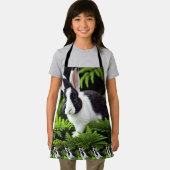 「クラシックチャーム白と黒のウサギ」 エプロン (インサイチュ)