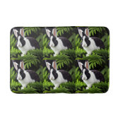 「クラシックチャーム白と黒のウサギ」 バスマット (正面)