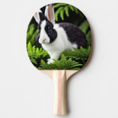 「クラシックチャーム白と黒のウサギ」 卓球ラケット (正面)