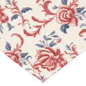 クラシックチャーム：赤フランスの地方インスピレーション ロングテーブルランナー (コーナー)