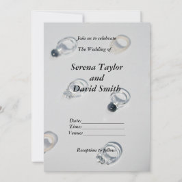 クラシックチャーム：黒およびグレー結婚式招待状 招待状