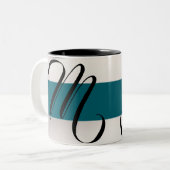クラシックチャーム: M字デザインセラミックMag ツートーンマグカップ (正面左)