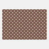 クラシックチョコレートブラウン&ホワイト水玉模様 ラッピングペーパーシート (正面)