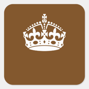 クラシックチョコ保ラブラウンに穏やかな王冠 スクエアシール