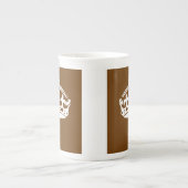 クラシックチョコ保ラブラウンに穏やかな王冠 ボーンチャイナマグカップ (正面)