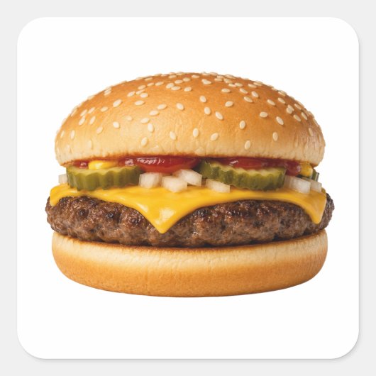 クラシックチーズバーガー フードイメージ スクエアシール (正面)