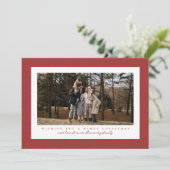 クラシックツイードのフレシンプルーム赤い写真クリスマス シーズンカード (スタンド正面)