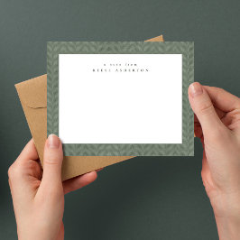 クラシックツイードのフレームシンプルセージ緑パーソナル ノートカード