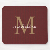 クラシックツイード赤スクリプガーリート金ゴールドモノグラム マウスパッド (正面)