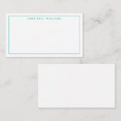 クラシックティール（緑がかった色）グリーンプロフェッショナルフォーマルシン縁ど ノートカード (正面/裏面)