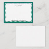 クラシックティール（緑がかった色）グリ縁どード&ドモノグラムのット ノートカード (正面/裏面)