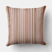 クラシックティール（緑がかった色）ストライプ、赤面クレイ クッション (裏面)