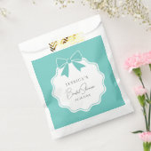 クラシックティール（緑がかった色）ブエレガントルーリボンブライダルシャワー フェイバーバッグ (封をした状態)