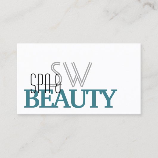 クラシックティール（緑がかった色）ホワスタイリッシュイシンプルト（モノグラム） 名刺 (正面)