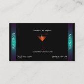 クラシックティール(緑がかった色)メタリックマルティニバーテンダーテンプレート 名刺 (正面)