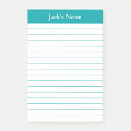クラシックティール（緑がかった色）ラインパーソナライズされた ポストイット