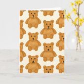 クラシックテディベアパタ空白のーン カード (黄色い花)