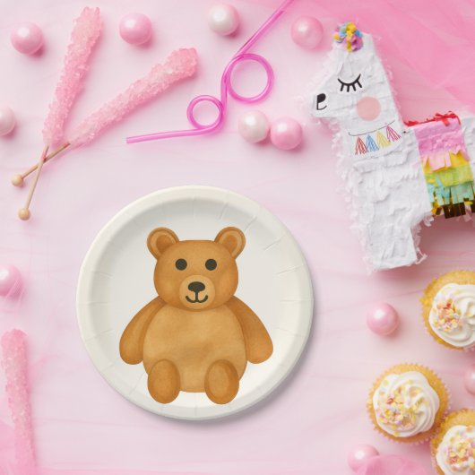 クラシックテディベア ペーパープレート (パーティー)