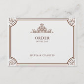 クラシックテラコッタとベージュ色結婚のタイムライン エンクロージャーカード (正面)