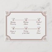 クラシックテラコッタとベージュ色結婚のタイムライン エンクロージャーカード (裏面)