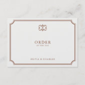 クラシックテラコッタとベージュ色結婚のタイムライン エンクロージャーカード (正面)