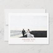 クラシックテラコッタラストロマンチック結婚写真 サンキューカード (正面)