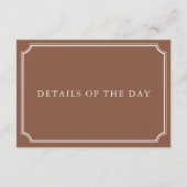 クラシックテラコッタ&ベージュ色結婚ズ詳細 エンクロージャーカード (裏面)