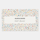 クラシックテラ数々のッツォ色の点 | お名前 長方形シール (正面)