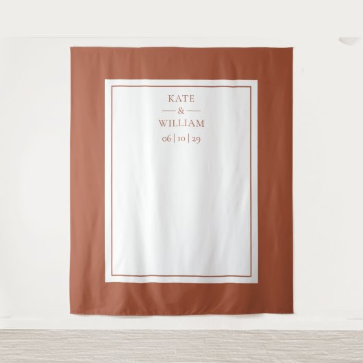 クラシックテラ結婚コッタの写真ブース背景 タペストリー (正面)