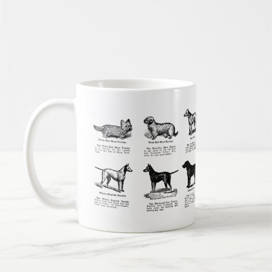 クラシックテリア犬がコーヒーマグを育てる コーヒーマグカップ (左)