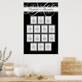 クラシックディナ結婚ー14テーブル座席表 ポスター (キッチン)