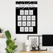 クラシックディナ結婚ー14テーブル座席表 ポスター (ホームオフィス)