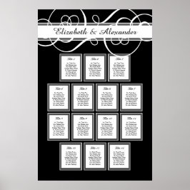 クラシックディナ結婚ー14テーブル座席表 ポスター