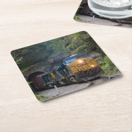 クラシックディーゼルエンジン スクエアペーパーコースター (アングル)