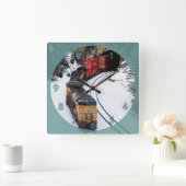 クラシックディーゼルエンジン スクエア壁時計 (ホーム)