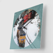 クラシックディーゼルエンジン スクエア壁時計 (傾斜)